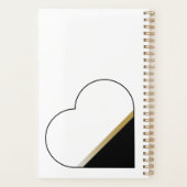 Minimalistisch goud en zwart hart planner (Achterkant)