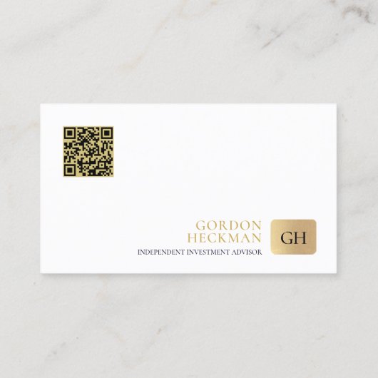 Minimalistisch goud en zwart whimsical monogram visitekaartje (Achterkant)