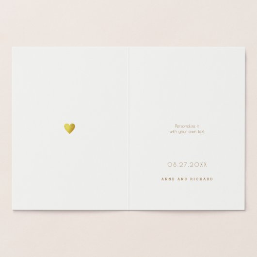 minimalistisch goud folie hart / monogram liefde b folie kaarten (Binnen)