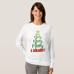 Minimalistisch Goud Geel Rood Schattig Kerst Vakan T-shirt