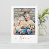 Minimalistisch goud gelooft jaar in Review portret Feestdagenkaart (Staand voorkant)