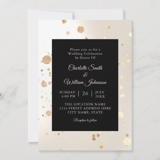 Minimalistisch goud Glitter Elegant Modern Wedding Kaart (Voorkant)