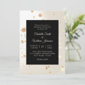 Minimalistisch goud Glitter Elegant Modern Wedding Kaart (Staand voorkant)