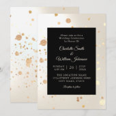 Minimalistisch goud Glitter Elegant Modern Wedding Kaart (Voorkant / Achterkant)