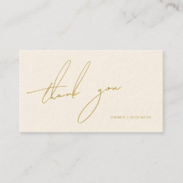 Minimalistisch Goud Handgeschreven Script Beige Da Visitekaartje