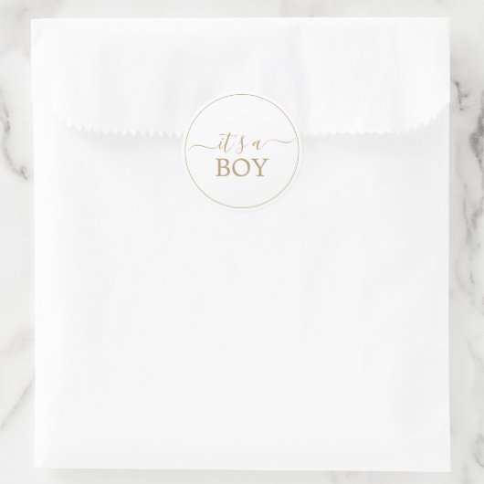 Minimalistisch goud Het is een Boy Sticker (Tas)