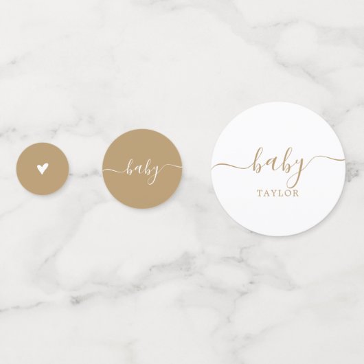 Minimalistisch goud Het is een Girl Baby shower Ta Confetti (Achterkanten)