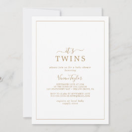 Minimalistisch goud Het is Twins Baby shower Kaart