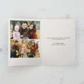 Minimalistisch Goud "HO HO HO" Foto Kerstmis Feestdagen Kaart (Binnen)