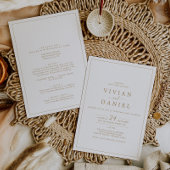 Minimalistisch goud in één huwelijk kaart