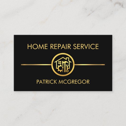 Minimalistisch goud lijn constructie tool visitekaartje (Voorkant)