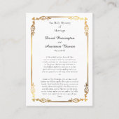 Minimalistisch Goud Lijst Orthodox Bruiloft Gebed  Plaatskaartje (Voorkant)