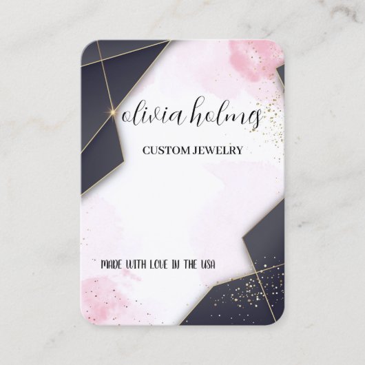 Minimalistisch goud-marbel sieraden Visitekaartje (Voorkant)