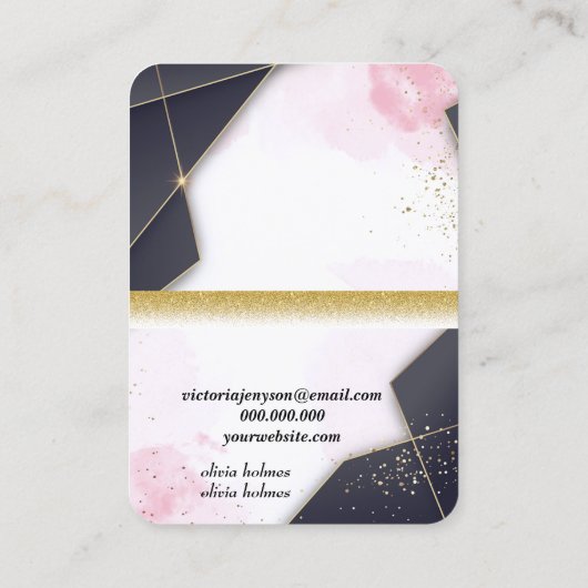 Minimalistisch goud-marbel sieraden Visitekaartje (Achterkant)