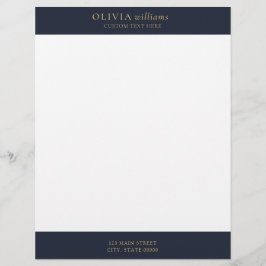 Minimalistisch Goud Marine Blauw Eenvoudig Profess Briefhoofd