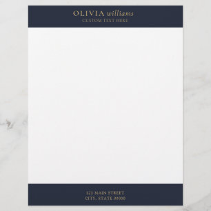 Minimalistisch Goud Marine Blauw Eenvoudig Profess Briefhoofd