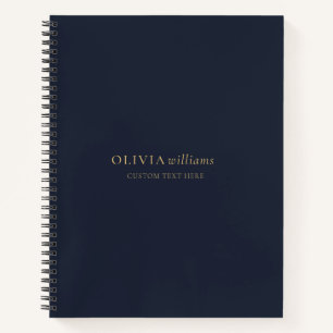Minimalistisch Goud Marine Blauw Eenvoudig Profess Notitieboek
