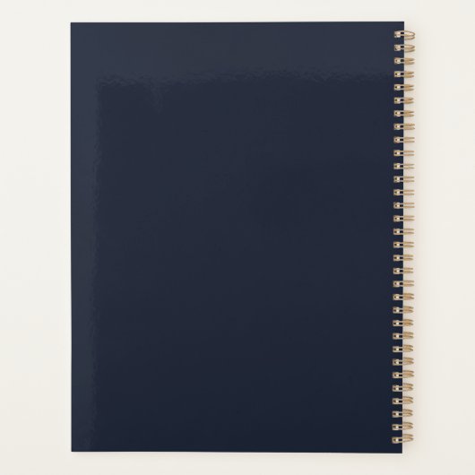 Minimalistisch Goud Marine Blauw Eenvoudig Profess Planner (Achterkant)
