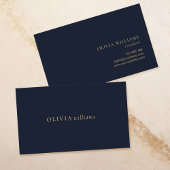 Minimalistisch Goud Marine Blauw Eenvoudig Profess Visitekaartje