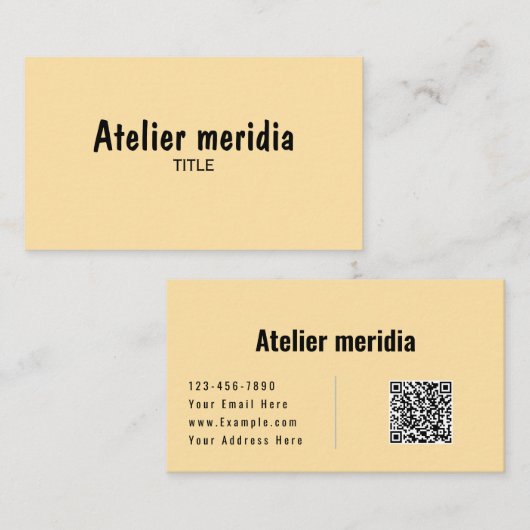 Minimalistisch Goud met QR-code Visitekaartje (Voorkant / Achterkant)