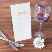 Minimalistisch Goud Modern Art Deco Bruiloft Drink Menu