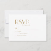 Minimalistisch Goud Modern Art Deco Bruiloft RSVP  (Voorkant)