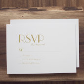 Minimalistisch Goud Modern Art Deco Bruiloft RSVP 