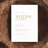 Minimalistisch Goud Modern Art Deco Huwelijksrecep Kaart