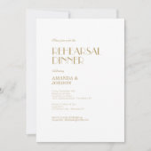 Minimalistisch Goud Modern Art Deco repetitie dine Kaart (Voorkant)