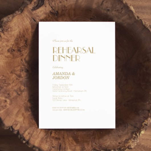 Minimalistisch Goud Modern Art Deco repetitie dine Kaart