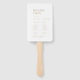 Minimalistisch Goud Modern Art Deco Trouwprogramma Handwaaier