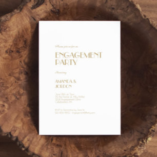 Minimalistisch Goud Modern Art Deco Verlovingsfees Kaart