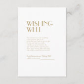Minimalistisch Goud Modern Deco Bruiloft Wishing W Informatiekaartje (Voorkant)