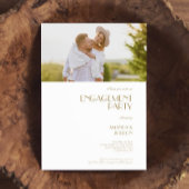 Minimalistisch Goud Modern Deco Engagement Party F Kaart
