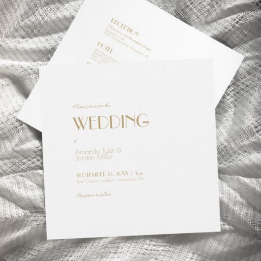 Minimalistisch Goud Modern Vierkant Deco Alles Een Kaart