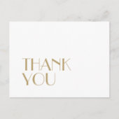 Minimalistisch Goud Moderne Art Deco Bruiloft Dank Briefkaart (Voorkant)