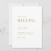 Minimalistisch Goud Moderne Art Deco Bruiloft Kaart (Voorkant)