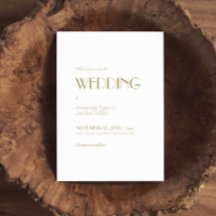 Minimalistisch Goud Moderne Art Deco Bruiloft