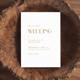 Minimalistisch Goud Moderne Art Deco Bruiloft Kaart