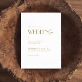 Minimalistisch Goud Moderne Art Deco Bruiloft Kaart