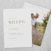 Minimalistisch Goud Moderne Art Deco Foto Bruiloft Kaart