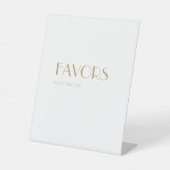 Minimalistisch Goud Moderne Art Deco Huwelijksguns Reclamebord Met Voetstuk (Voorkant)