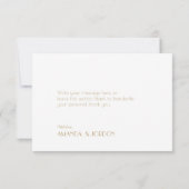 Minimalistisch goud moderne deco bruiloft flat dan bedankkaart (Achterkant)