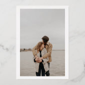 Minimalistisch goud nieuw plan bruiloft verandert folie uitnodiging (Achterkant)