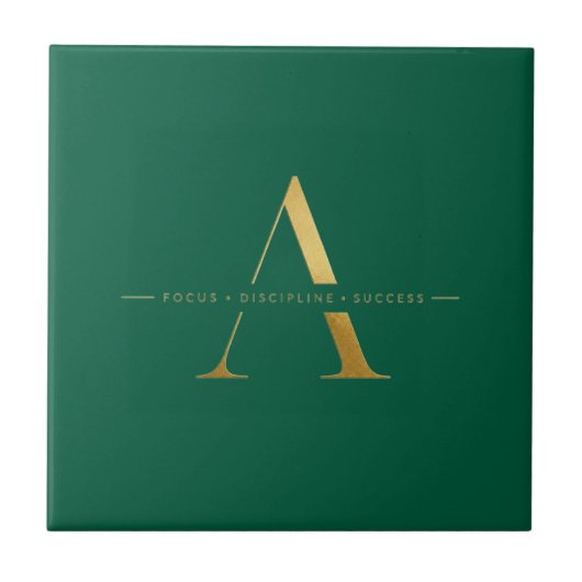 Minimalistisch goud ontwerp met succesdiscipline tegeltje (Voorkant)