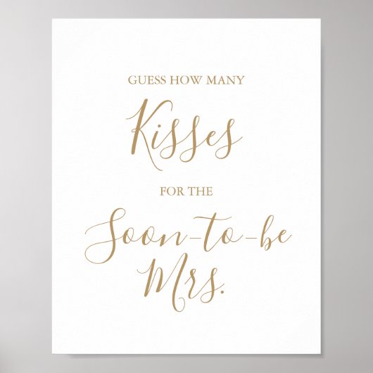 Minimalistisch goud raad hoeveel kisses Poster (Voorkant)
