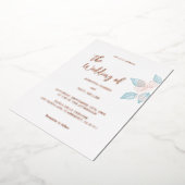 Minimalistisch goud/roos gouden Folie Weddenschap Folie Uitnodiging (Gedraaid)