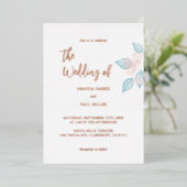 Minimalistisch goud/roos gouden Folie Weddenschap Folie Uitnodiging (Staand Voorkant)