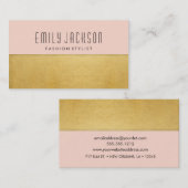Minimalistisch goud - Roze Visitekaartje (Voorkant / Achterkant)