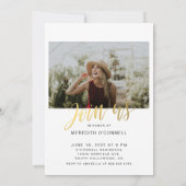 Minimalistisch goud schrift 2 foto afstuderen kaart (Achterkant)